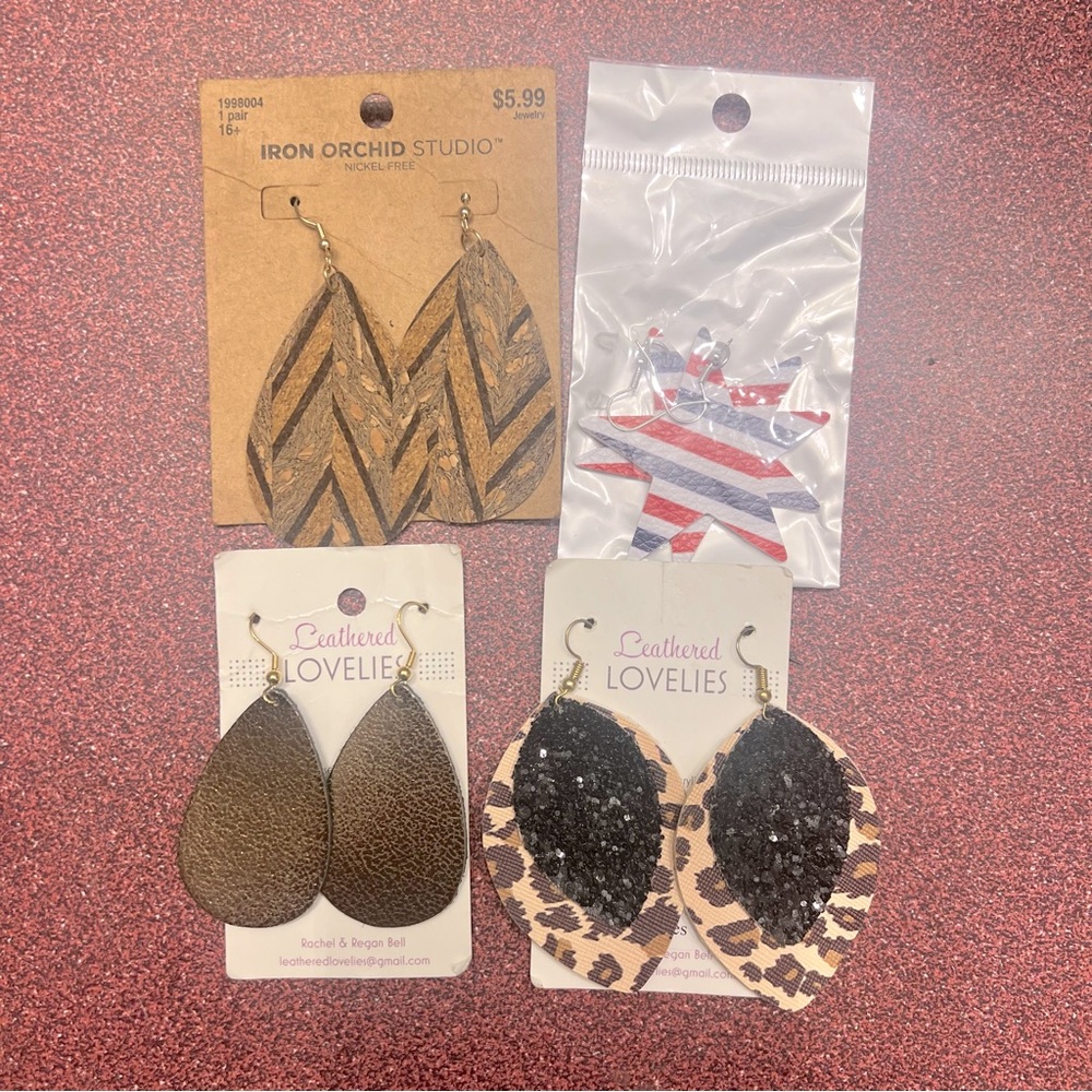 NEW EARRINGS BUNDLE!! 4 PAIR LIGHTWEIGHT PIERCED!
